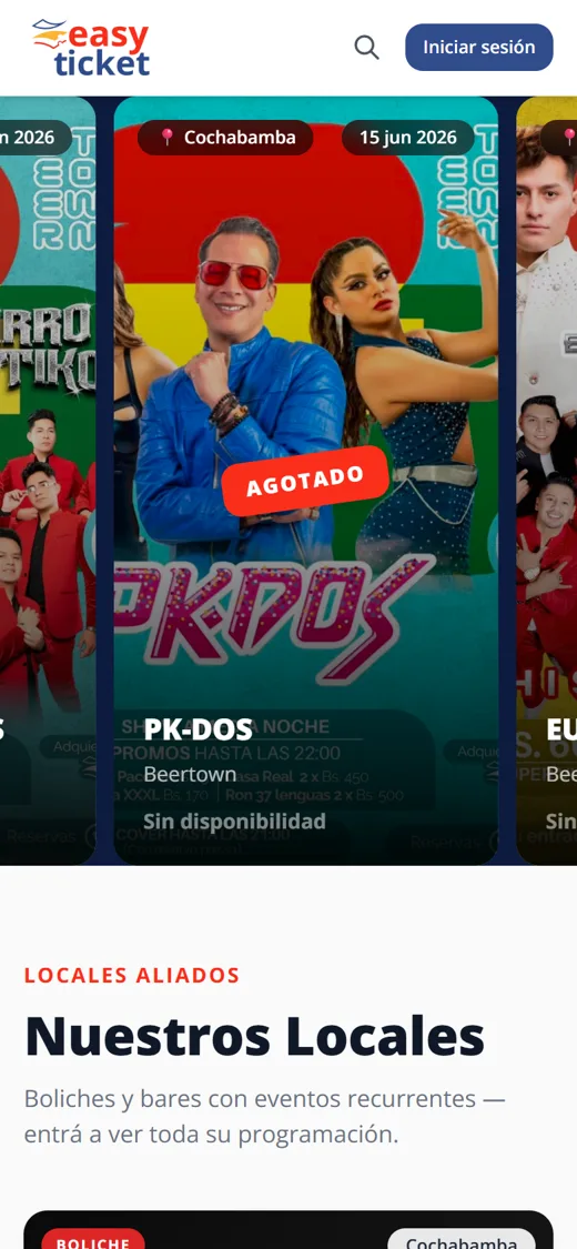 Captura real móvil de easyticketbo.com